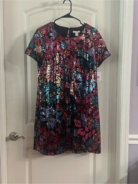 NWT London Times Sequin Shift Dress - Size 12